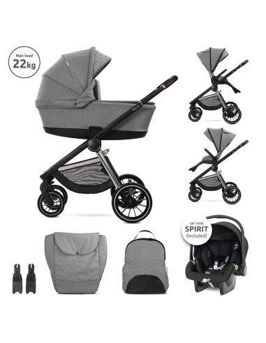 Д.КОЛИЧКА BIANCA GREY 3 В 1 до 22кг с кош за новор