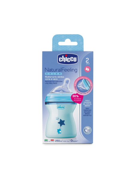 Chicco Шише Natural Feeling РР,2м+, 250 мл, момче