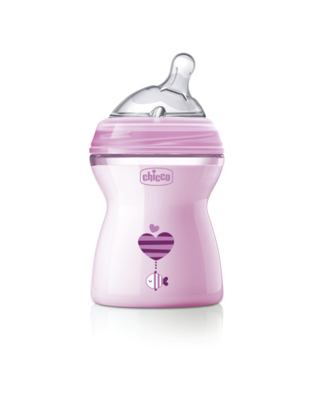 Chicco Шише Natural Feeling РР,2м+, 250 мл, момиче