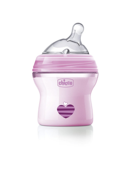 Chicco Шише Natural Feeling РР,0м+150 мл, момиче