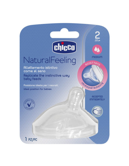 Chicco Биберон за хранене Natural Feeling, 2м+
