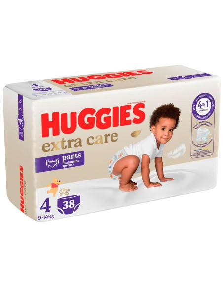 Huggies Бебешки пелени гащички Extra Care 4, 9-14кг, 38бр