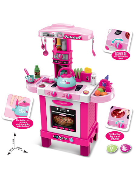 Детска индукционна кухня с чайник Buba 008-939, Розова