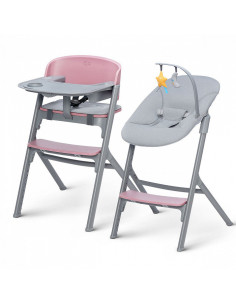 KinderKraft LIVY столче за хранене розово + CALMEE шезлонг