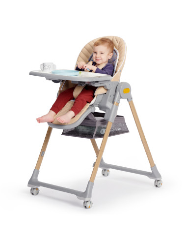 KinderKraft столче за хранене LASTREE дървесно...