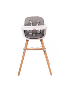 Buba Carino столче за хранене 2в1 сиво