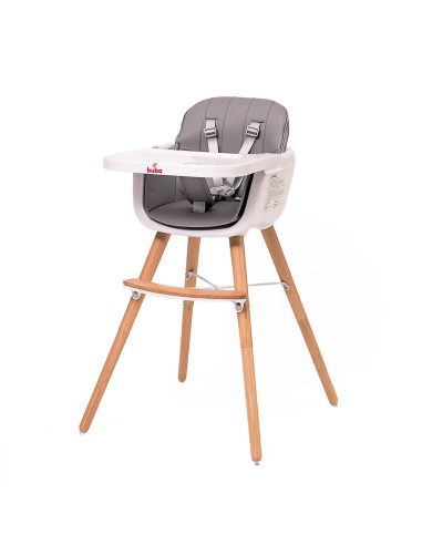 Buba Carino столче за хранене 2в1 сиво