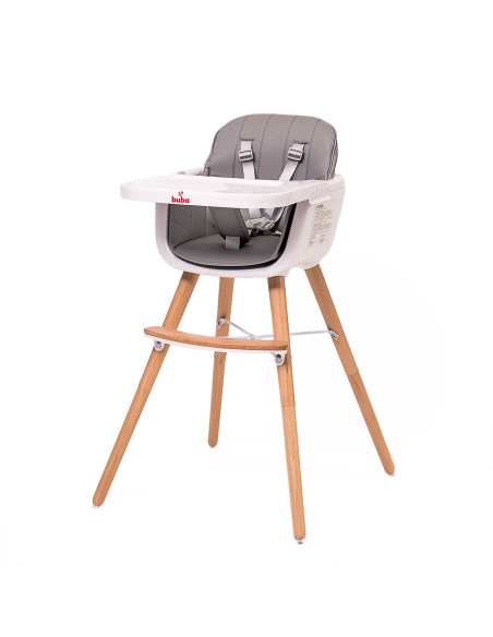 Buba Carino столче за хранене 2в1 сиво