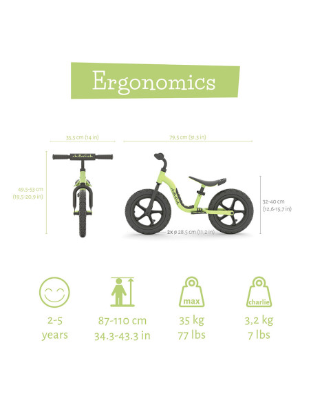 Chillafish Charlie SPORT 12" RS CPCH06PIS колело за баланс Pistachio