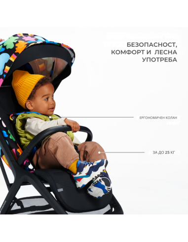 Kinderkraft NUBI 2 бебешка количка HAPPY SHAPES