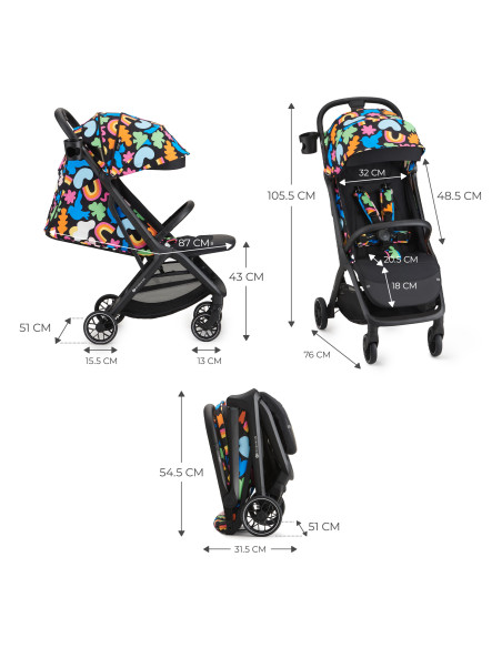 Kinderkraft NUBI 2 бебешка количка HAPPY SHAPES