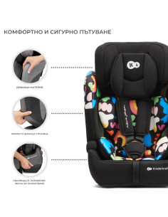Kinderkraft столче за кола COMFORT UP i-Size HAPPY SHAPES