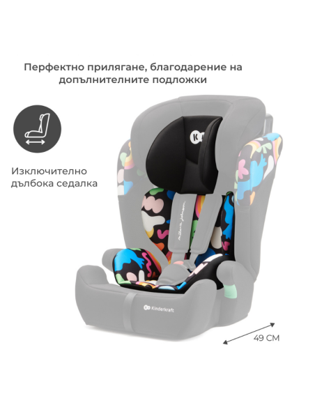 Kinderkraft столче за кола COMFORT UP i-Size HAPPY SHAPES