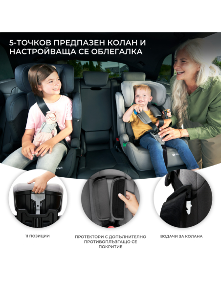 Kinderkraft столче за кола COMFORT UP i-Size HAPPY SHAPES
