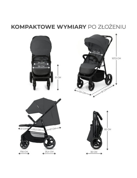 Kinderkraft TRIG 3 бебешка количка GRANITE GREY