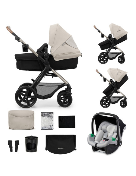 KinderKraft MOOV 2 бебешка количка 3в1 MOONLIGHT GREY