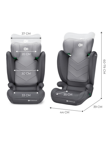 Kinderkraft I-SPARK столче за кола 100-150cm GREY