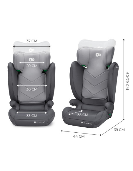 Kinderkraft I-SPARK столче за кола 100-150cm GREY