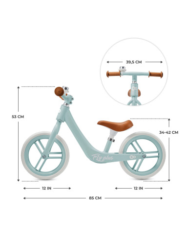 Kinderkraft FLY PLUS колело за баланс BABY BLUE