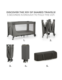 Kinderkraft JOY SIMPLE 2 бебешка кошара DARK GREY 2