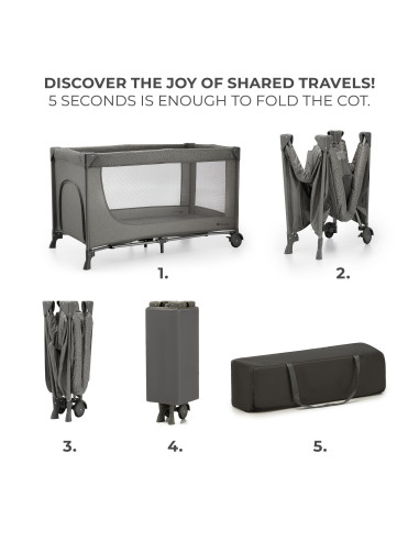 Kinderkraft JOY SIMPLE 2 бебешка кошара DARK GREY