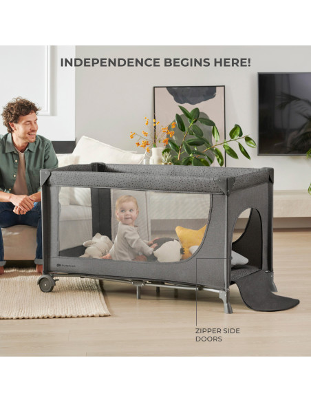 Kinderkraft JOY SIMPLE 2 бебешка кошара DARK GREY