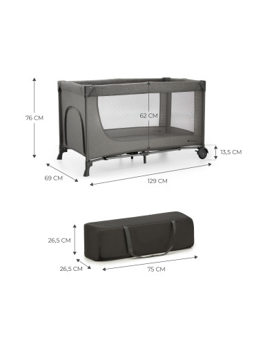 Kinderkraft JOY SIMPLE 2 бебешка кошара DARK GREY