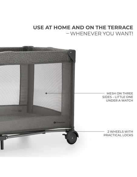 Kinderkraft JOY SIMPLE 2 бебешка кошара DARK GREY