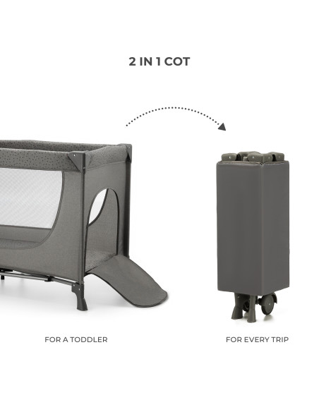 Kinderkraft JOY SIMPLE 2 бебешка кошара DARK GREY