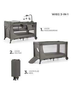 Kinderkraft JOY FULL 2 бебешка кошара с аксесоари DARK GREY 2