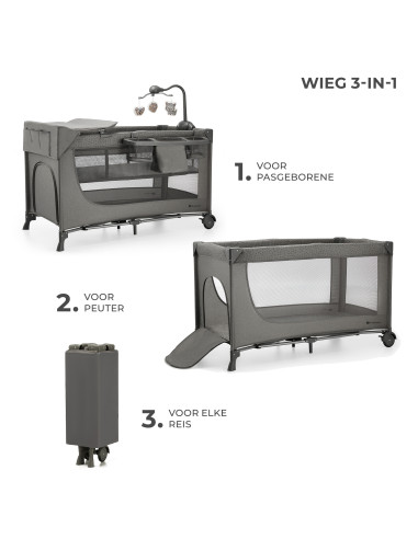 Kinderkraft JOY FULL 2 бебешка кошара с...