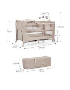Kinderkraft JOY FULL 2 бебешка кошара с аксесоари BEIGE
