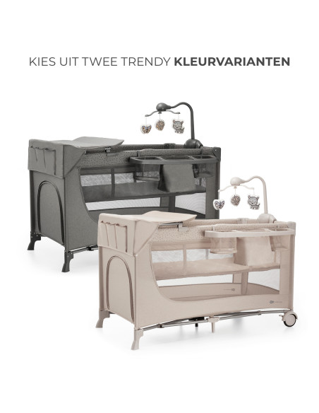 Kinderkraft JOY FULL 2 бебешка кошара с аксесоари BEIGE