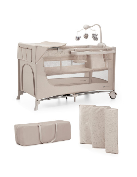 Kinderkraft JOY FULL 2 бебешка кошара с аксесоари BEIGE