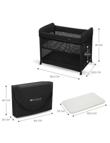 Kinderkraft MOON DREAM бебешка кошара BLACK