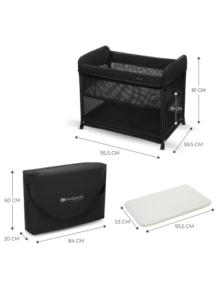 Kinderkraft MOON DREAM бебешка кошара BLACK