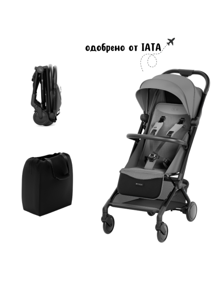 KinderKraft PILOT 2 бебешка количка PLATINUM GRAY