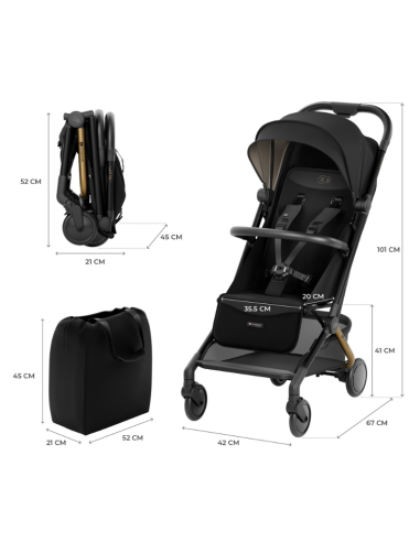 KinderKraft PILOT 2 бебешка количка MIDNIGHT BLACK