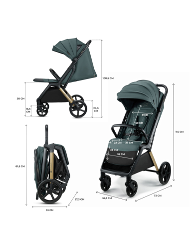 Kinderkraft LOOM бебешка количка JADE GREEN