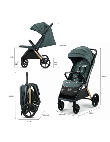 Kinderkraft LOOM бебешка количка JADE GREEN
