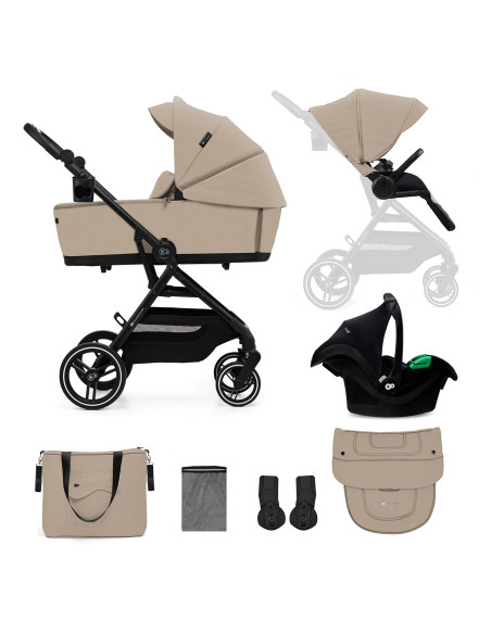 Kinderkraft YOXI бебешка количка 3в1 SAND BEIGE