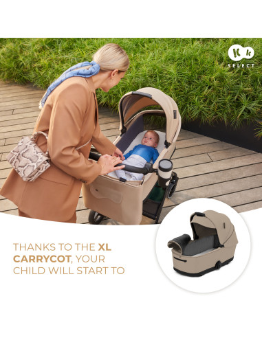 Kinderkraft YOXI бебешка количка 3в1 SAND BEIGE