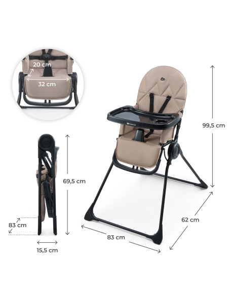 Kinderkraft BINCI столче за хранене BEIGE