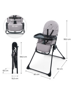 Kinderkraft BINCI столче за хранене GREY