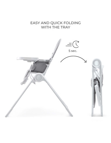 Kinderkraft BINCI столче за хранене LIGHT GREY