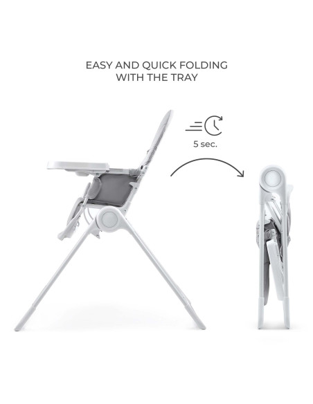 Kinderkraft BINCI столче за хранене LIGHT GREY