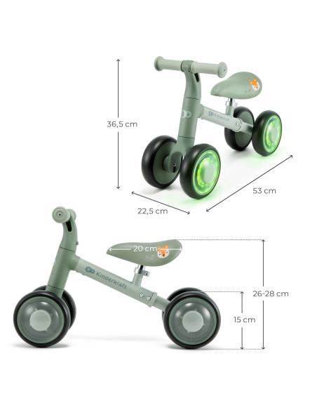 Kinderkraft CUTIE FLASH колело за баланс GREEN