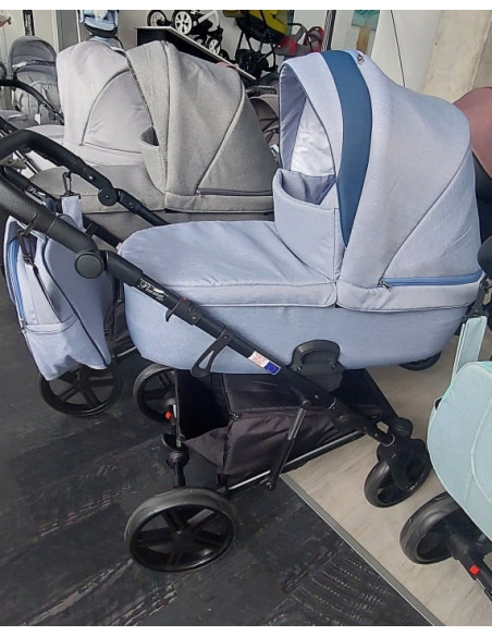 Adbor-Бебешка количка Piuma 3в1 цвят: син лен