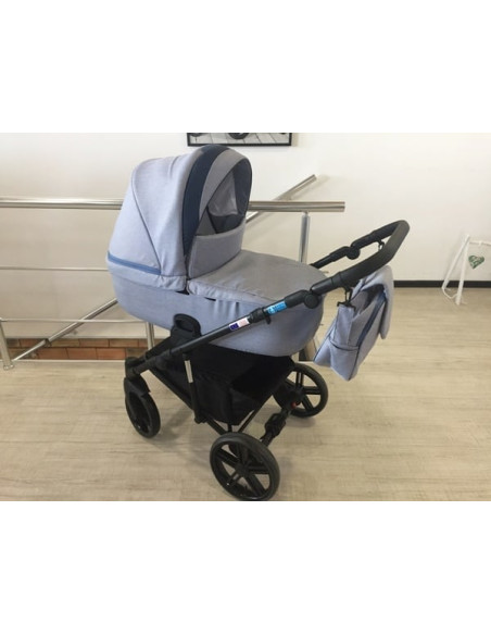 Adbor-Бебешка количка Piuma 3в1 цвят: син лен