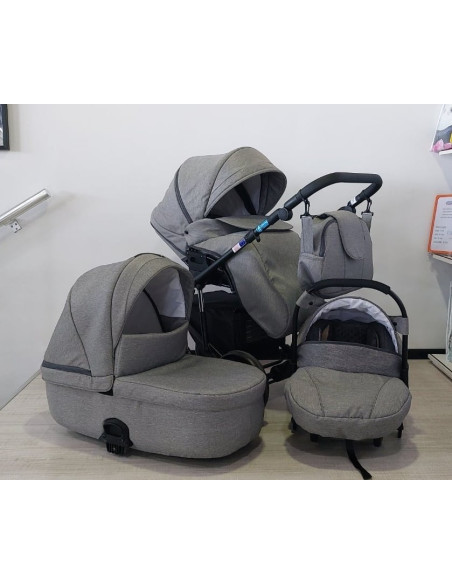 Adbor-Бебешка количка Piuma 3в1 цвят: син лен